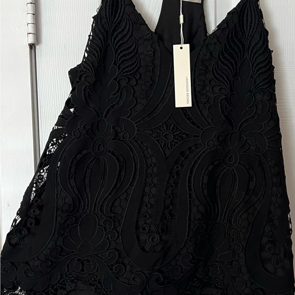 LAVENDER BROWN Lace Top Size Small color black - Picture 6 of 6